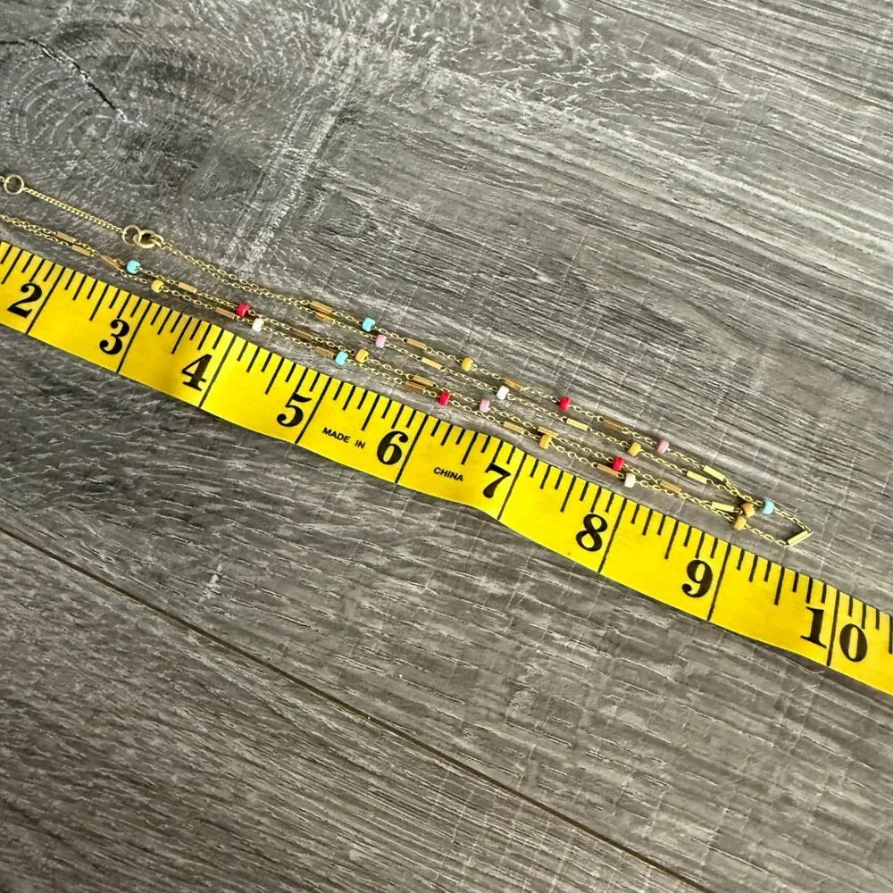 Madewell Multi Colored Bead Chain 2 Layered Necklace - Picture 4 of 4